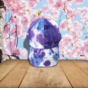 Purple and Blue Tie Dye Baseball Cap Hat